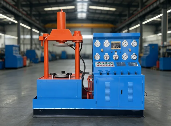 Testing of the Vertical Hydraulic Valve Test Bench.