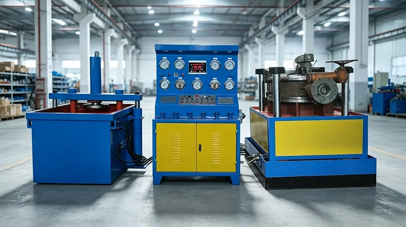 Dual Station Vertical Hydraulic Axial Press Valve Test Bench