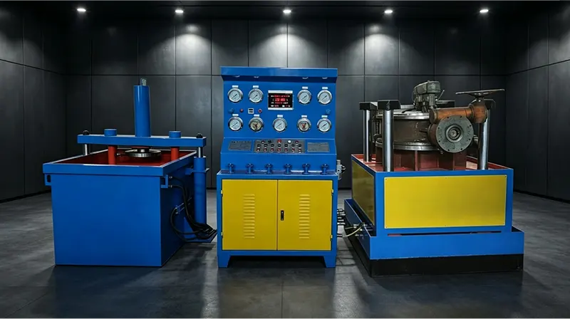 Dual Station Vertical Hydraulic Axial Press Valve Test Bench