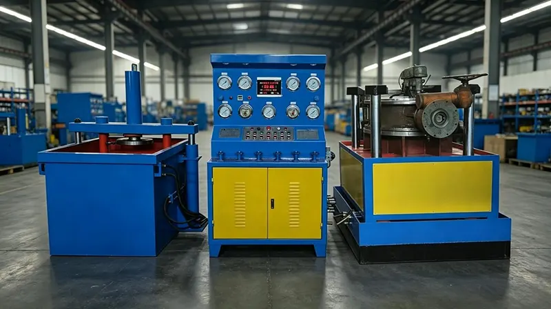 Dual Station Vertical Hydraulic Axial Press Valve Test Bench