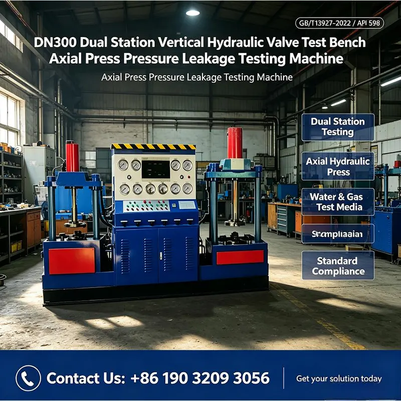 Dual Station Integrated Vertical Hydraulic Axial Press Valve Test Bench