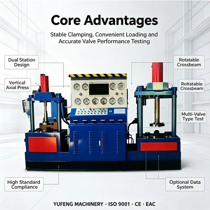Dual Station Integrated Vertical Hydraulic Axial Press Valve Test Bench