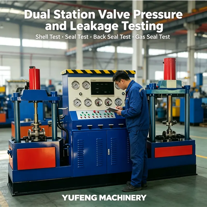 Dual Station Integrated Vertical Hydraulic Axial Press Valve Test Bench