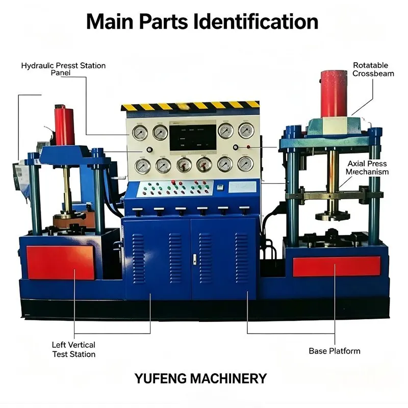Dual Station Integrated Vertical Hydraulic Axial Press Valve Test Bench