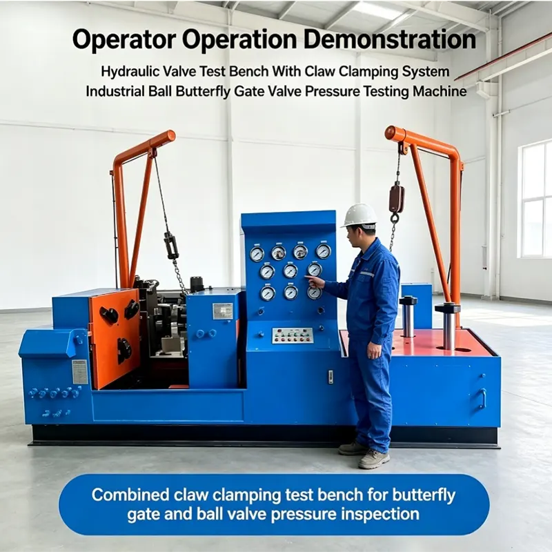 Combined Butterfly Valve Hydraulic Test Bench With Hydraulic Lifting Frame