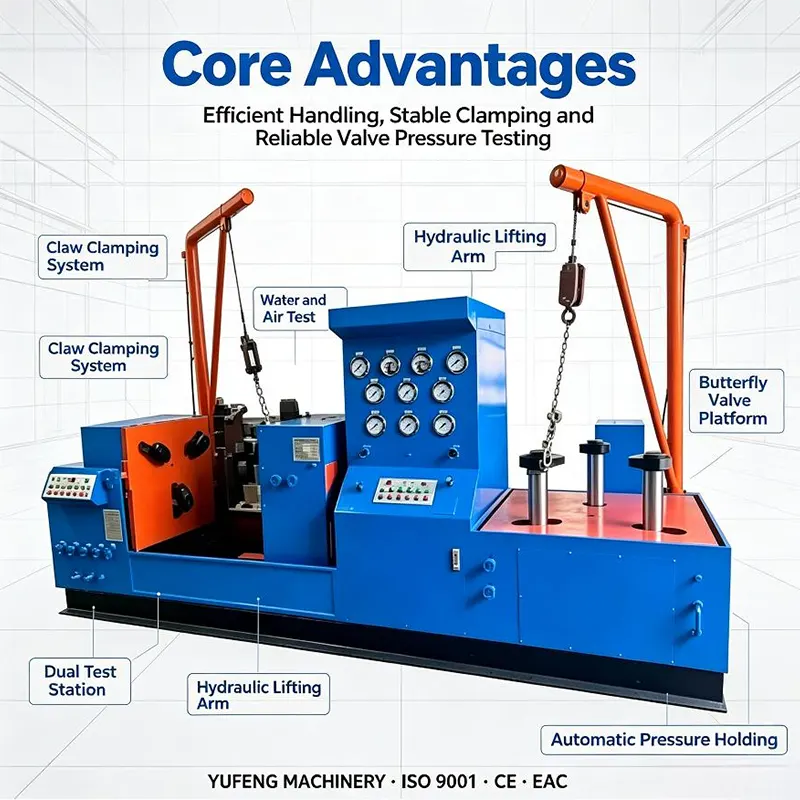 Combined Butterfly Valve Hydraulic Test Bench With Hydraulic Lifting Frame