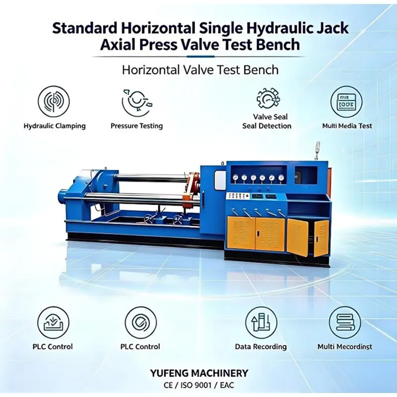 Standard Horizontal Single Hydraulic Jack Axial Press Valve Test Bench