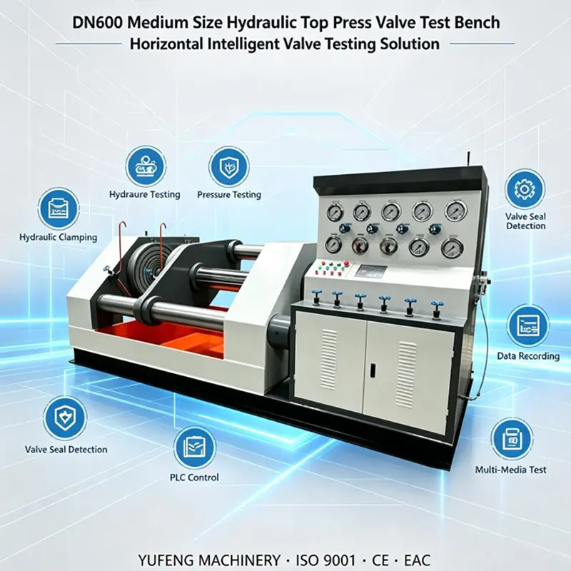 DN600 Medium Size Hydraulic Top Press Valve Test Bench