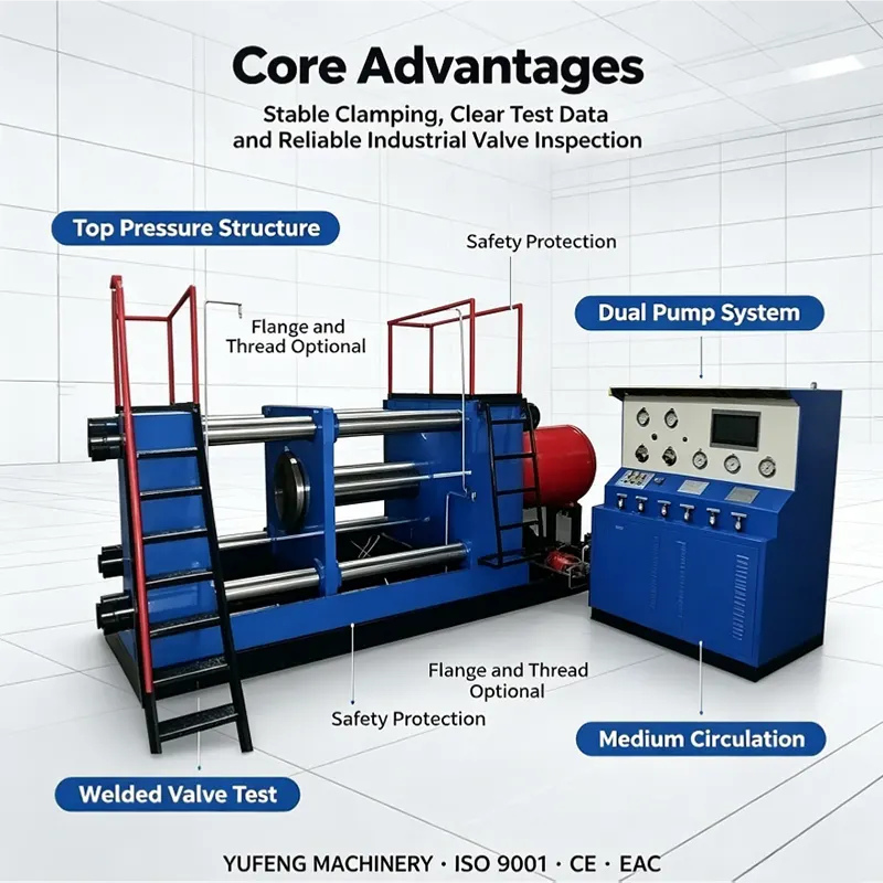 Top Pressure Horizontal Valve Test Bench With Access Ladder