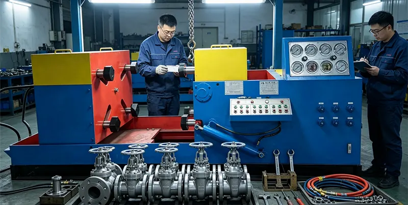DN600 Heavy Duty Hydraulic Jaw Gripper Clamping Valve Test Bench