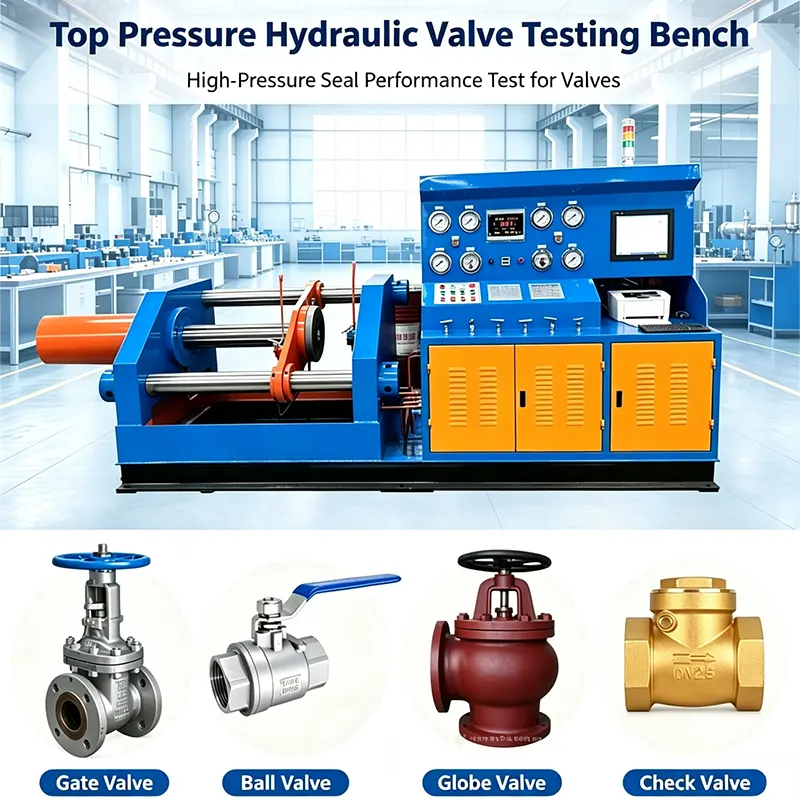 DN80-300 Horizontal Hydraulic Cylinder Axial Clamping Valve Test Bench