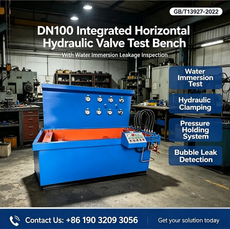 DN100 Integrated Horizontal Submersible Hydraulic Axial Press Valve Test Bench