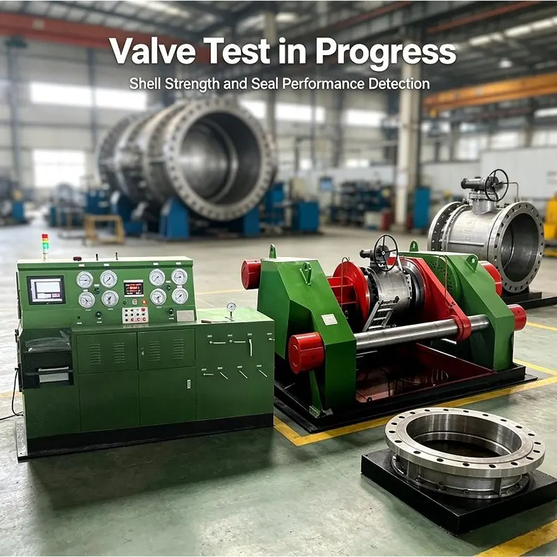 DN1200 Horizontal Hydraulic Top Press Valve Test Bench