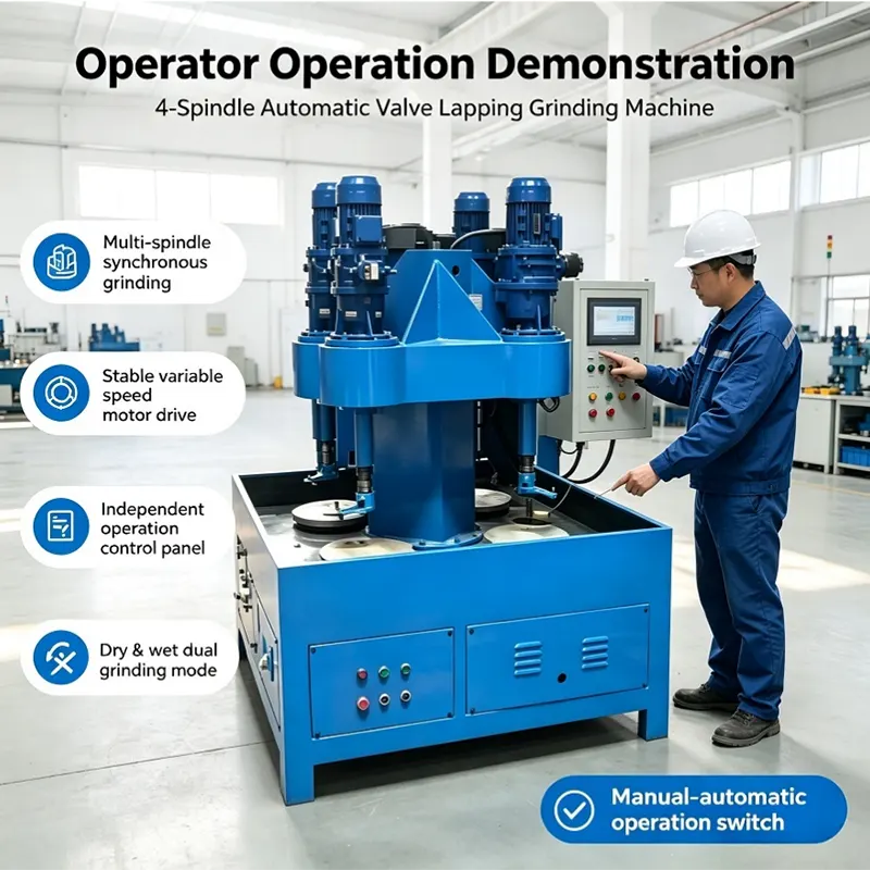 Four Station Vertical Valve Lapping Machine
