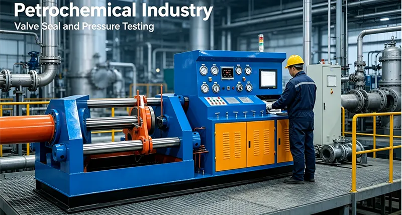 DN80-300 Horizontal Hydraulic Cylinder Axial Clamping Valve Test Bench