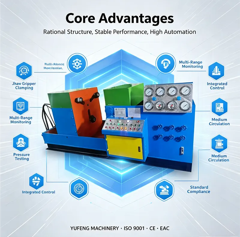 DN100 Hydraulic Jaw Gripper Clamping Valve Test Bench
