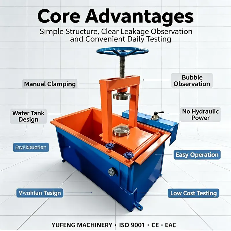 Vertical Manual Screw Water Tank Air Tightness Test Machine