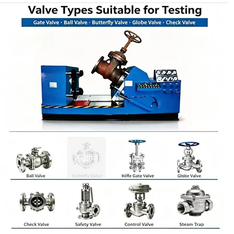 Horizontal Tiltable Jaw Clamping Valve Pressure Test Bench