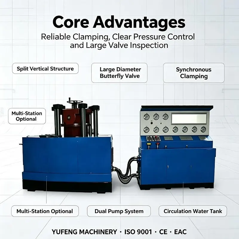 DN1600 Split Type Special Vertical Hydraulic Test Bench for Butterfly Valves