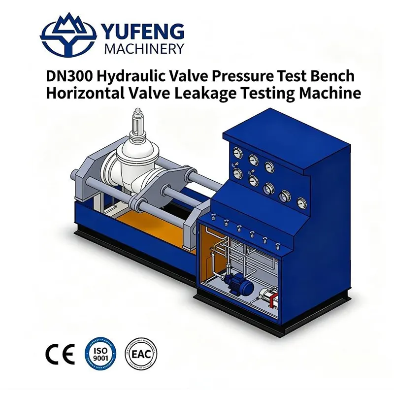 DN300 Compact Horizontal Hydraulic Top Pressure Valve Test Bench