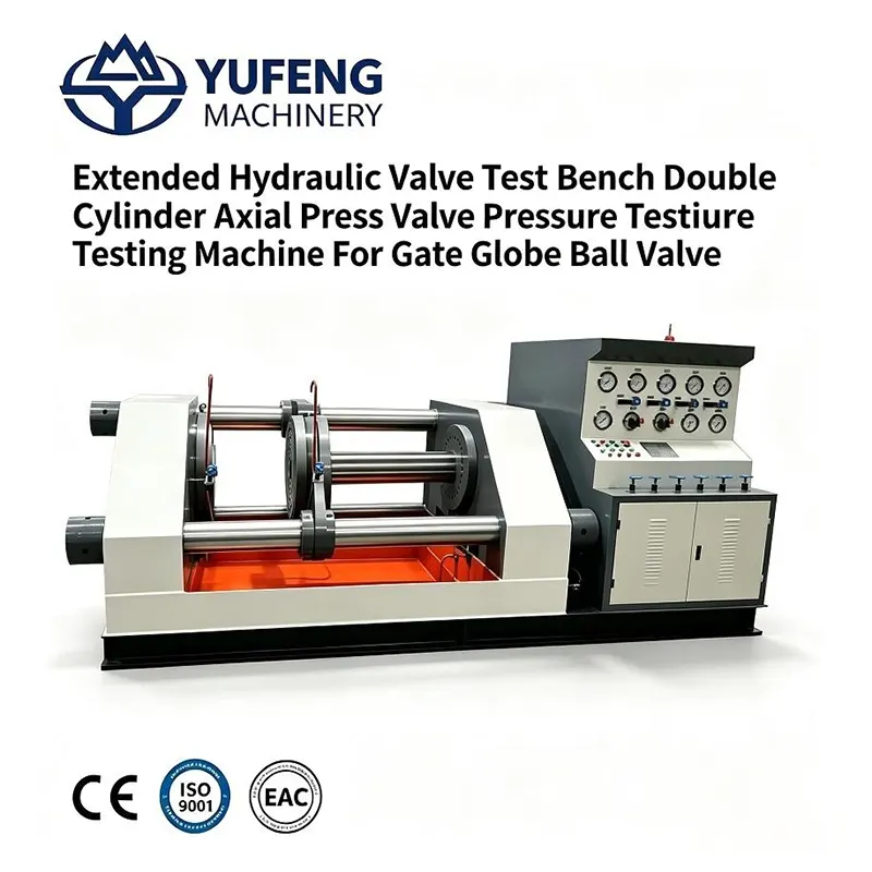 Extended Horizontal Double Hydraulic Jack Axial Press Valve Test Bench